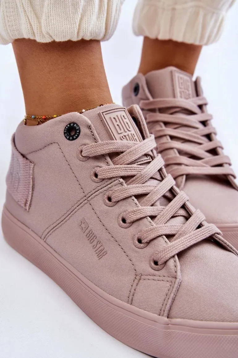Damskie Klasyczne Wysokie Trampki Big Star LL274004 Nude