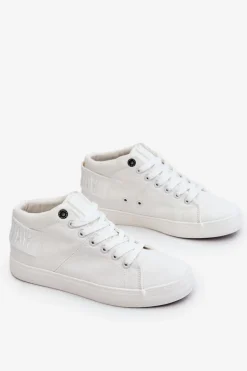 Damskie Klasyczne Wysokie Trampki Big Star LL274002 Białe