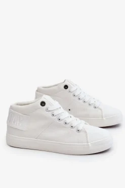 Damskie Klasyczne Wysokie Trampki Big Star LL274002 Białe