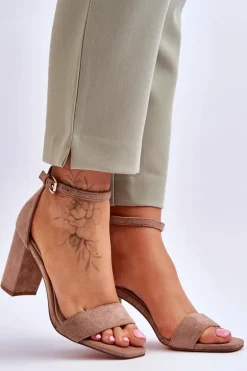 Damskie Klasyczne Zamszowe Sandały Brązowe Passo