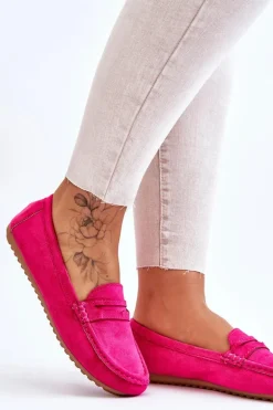 Damskie Klasyczne Zamszowe Mokasyny Fuksja Ivana