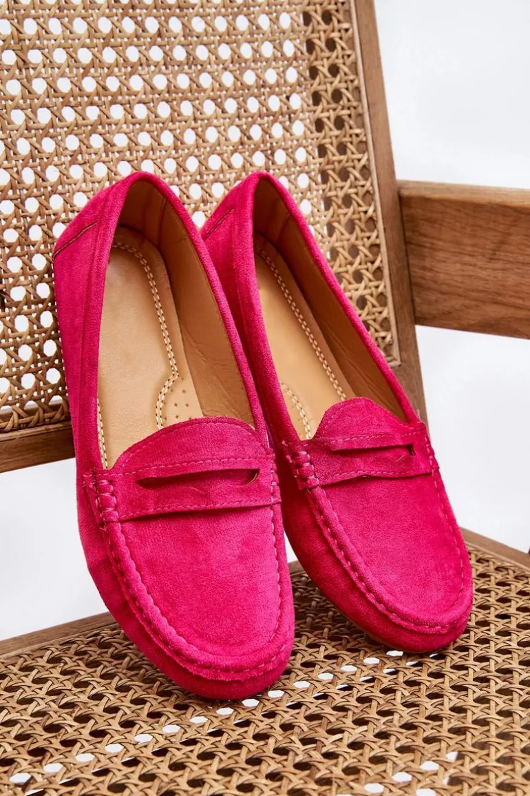 Damskie Klasyczne Zamszowe Mokasyny Fuksja Ivana