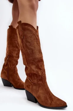 Damskie Kozaki Kowbojki Na Słupku Camel Sloana