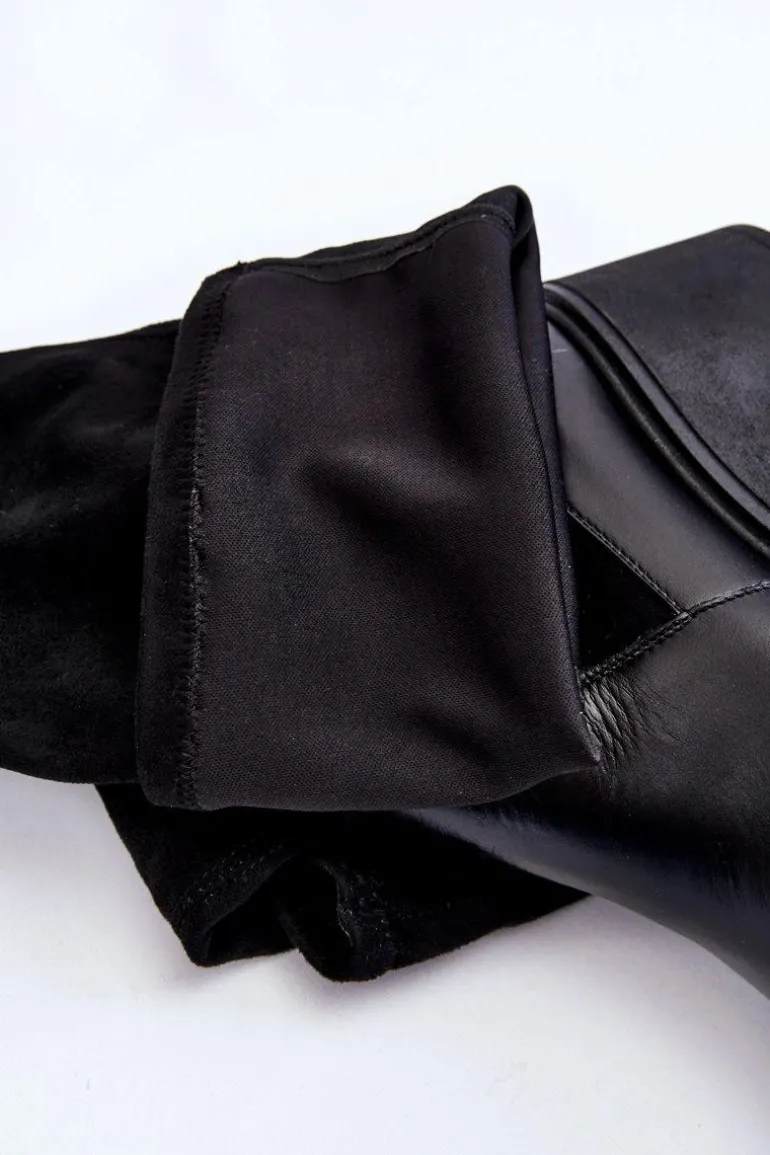 Damskie Kozaki Na Koturnie Laura Messi 2502 Czarne