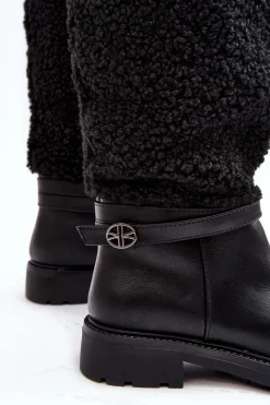 Damskie Kozaki Przed Kolano Z Futerkiem Typu Baranek Czarne Bellama