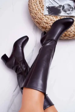 Damskie Kozaki Sergio Leone Brązowe KZ273