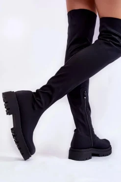Damskie Kozaki Za Kolano Czarne Brinna