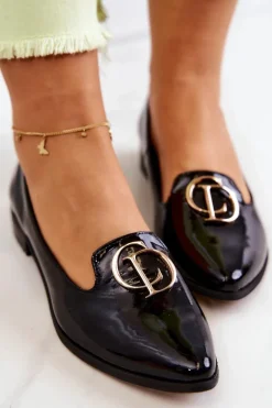 Damskie Lakierowane Mokasyny Lordsy Nicole 2712/035 Czarne