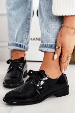 Damskie Lakierowane Półbuty Laura Messi 2044 Czarne