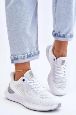 Damskie Lekkie Buty Sportowe Memory Foam System Big Star LL274297 Białe