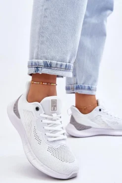 Damskie Lekkie Buty Sportowe Memory Foam System Big Star LL274297 Białe