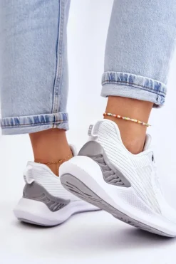 Damskie Lekkie Buty Sportowe Memory Foam System Big Star LL274297 Białe