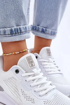 Damskie Lekkie Buty Sportowe Memory Foam System Big Star LL274297 Białe