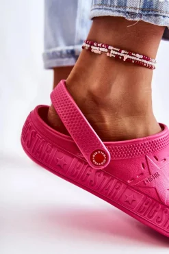 Damskie Lekkie Klapki Big Star II275007 Fuksja