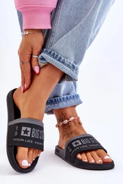 Damskie Lekkie Klapki Big Star LL274732 Czarne