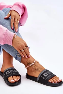 Damskie Lekkie Klapki Big Star LL274732 Czarne