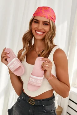 Damskie Lekkie Klapki Big Star LL274730 Jasnoróżowe