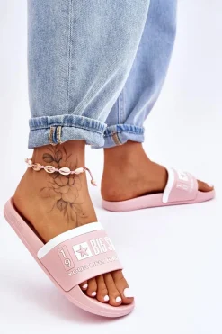 Damskie Lekkie Klapki Big Star LL274730 Jasnoróżowe