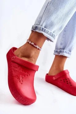 Damskie Lekkie Klapki Big Star II275004 Czerwone