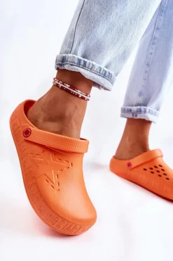 Damskie Lekkie Klapki Big Star II275005 Pomarańczowe