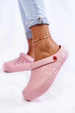 Damskie Lekkie Klapki Chodaki Big Star II275008 Różowe