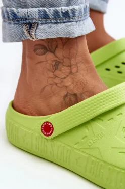 Damskie Lekkie Klapki Chodaki Big Star II275006 Zielone