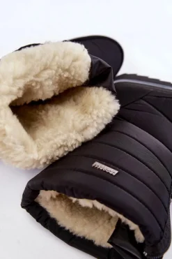 Damskie Lekkie Ocieplane Śniegowce Progress PROGJ-22-129 Czarne