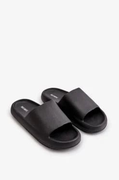 Damskie Lekkie Piankowe Klapki Na Grubej Podeszwie Czarne Querceria