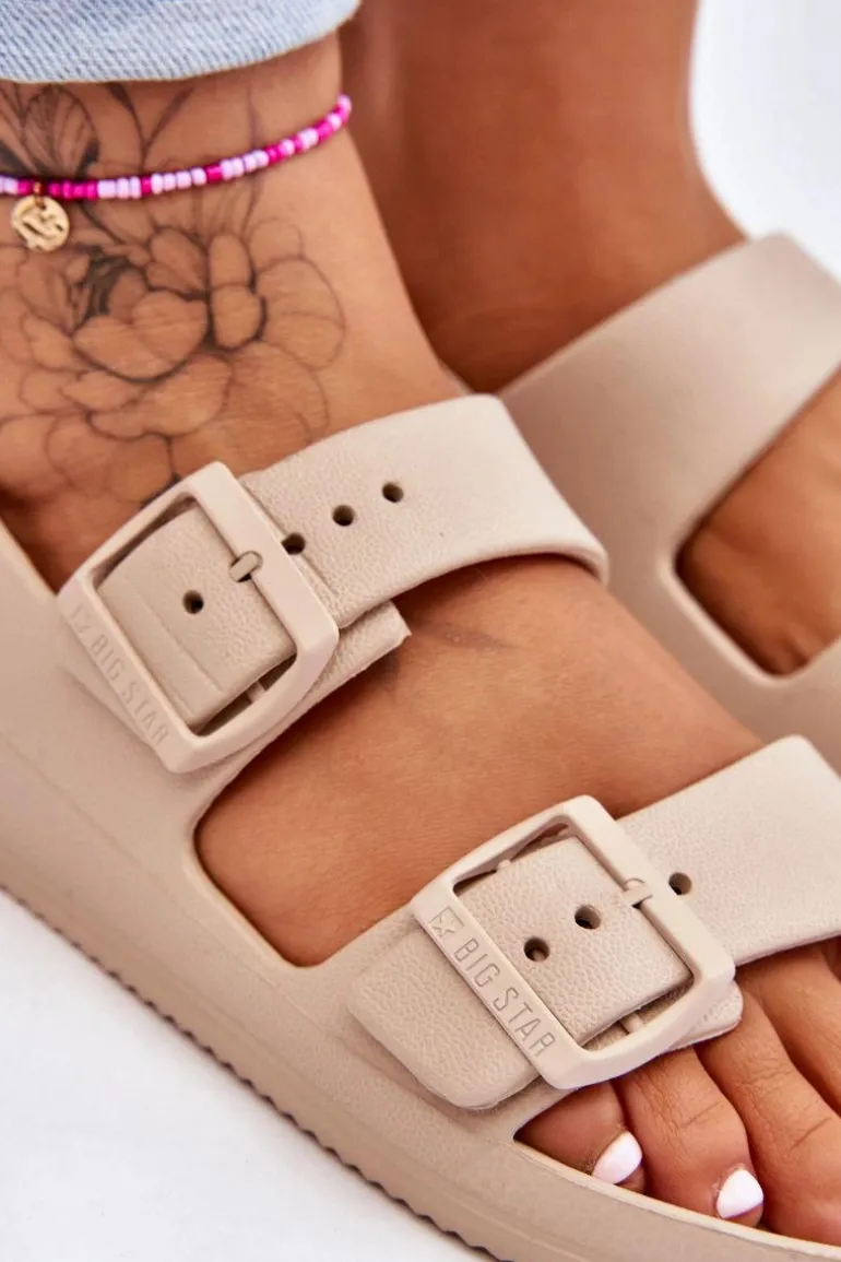 Damskie Lekkie Sandały Big Star LL274746 Beżowe