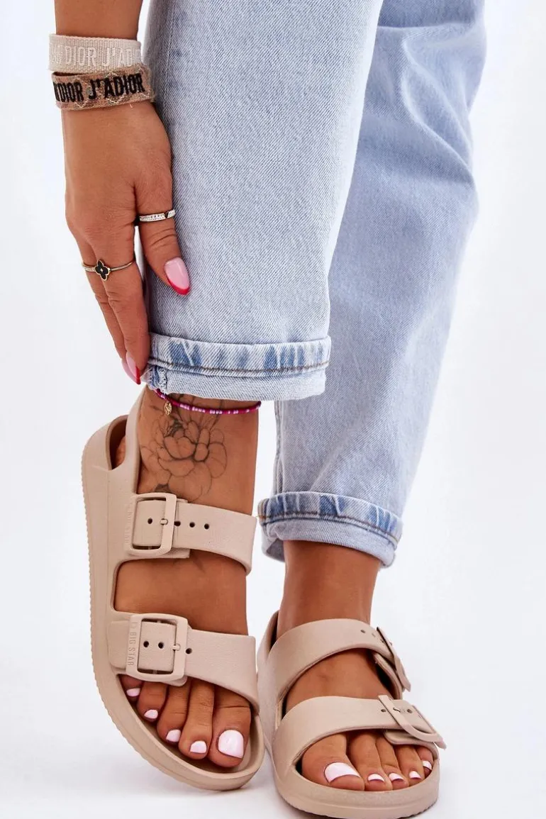 Damskie Lekkie Sandały Big Star LL274746 Beżowe