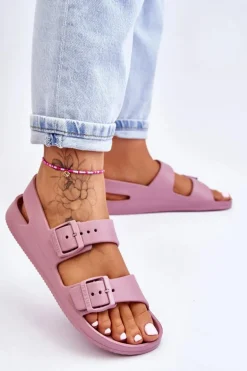 Damskie Lekkie Sandały Big Star LL274744 Fioletowe