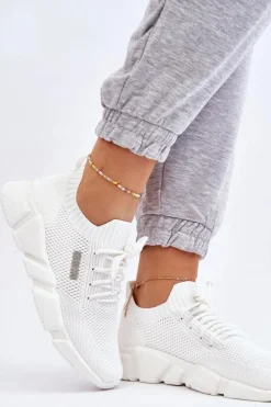 Damskie Lekkie Sneakersy Memory Foam System Big Star JJ274268 Białe