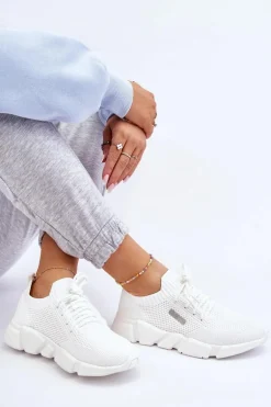 Damskie Lekkie Sneakersy Memory Foam System Big Star JJ274268 Białe