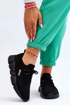 Damskie Lekkie Sneakersy Memory Foam System Big Star JJ274269 Czarne