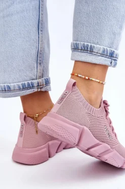 Damskie Lekkie Sneakersy Memory Foam System Big Star JJ274266 Różowe