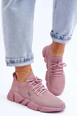 Damskie Lekkie Sneakersy Memory Foam System Big Star JJ274266 Różowe