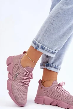 Damskie Lekkie Sneakersy Memory Foam System Big Star JJ274266 Różowe