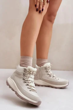 Damskie Lekkie Trapery Na Zamek Lee Cooper LCJ-24-03-3071 Jasnobeżowe