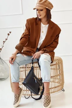 Damskie Logowane Tenisówki Slip-On Khaki Challenge