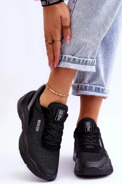 Damskie Materiałowe Buty Sportowe Memory Foam System Big Star LL274A065 Czarne