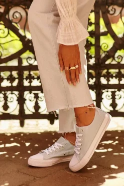 Damskie Materiałowe Klasyczne Niskie Trampki Miętowe Lennabella