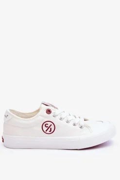 Damskie Materiałowe Tenisówki Cross Jeans LL2R4043 Białe