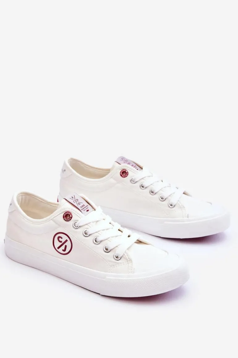 Damskie Materiałowe Tenisówki Cross Jeans LL2R4043 Białe