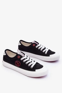 Damskie Materiałowe Tenisówki Cross Jeans LL2R4044 Czarne