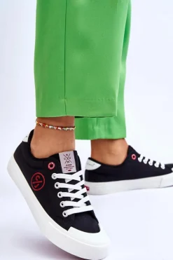 Damskie Materiałowe Tenisówki Cross Jeans LL2R4044 Czarne