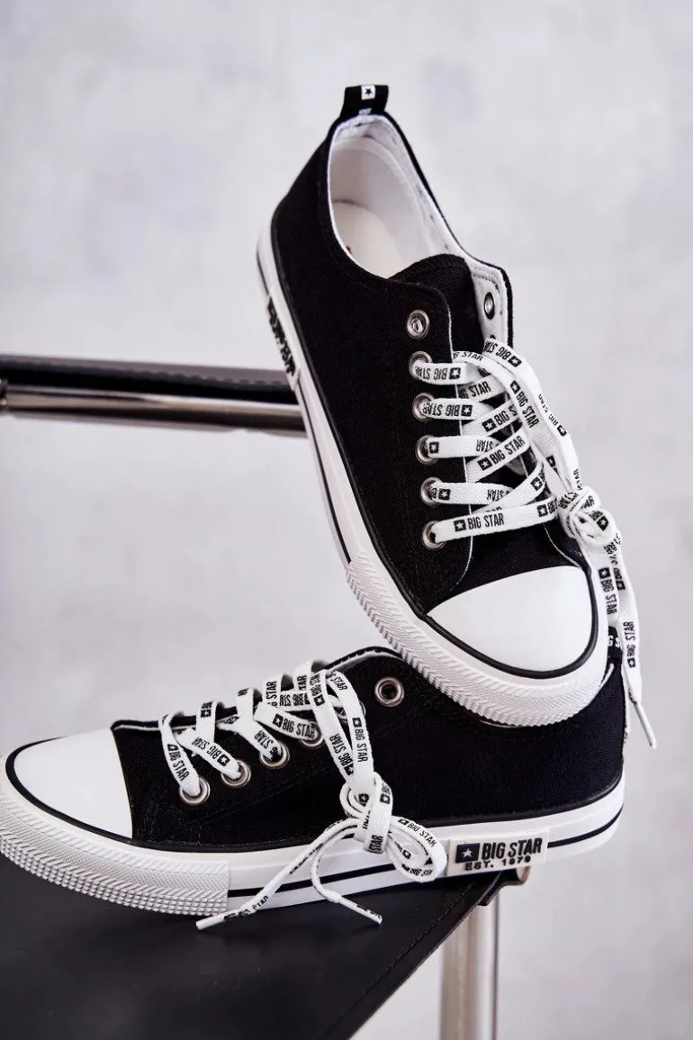 Damskie Materiałowe Trampki Big Star KK274102 Czarne