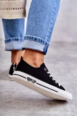 Damskie Materiałowe Trampki Big Star KK274102 Czarne