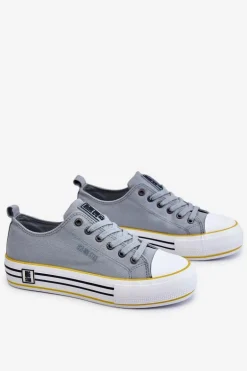 Damskie Materiałowe Trampki Na Platformie Big Star LL274183 Jasnoniebieskie