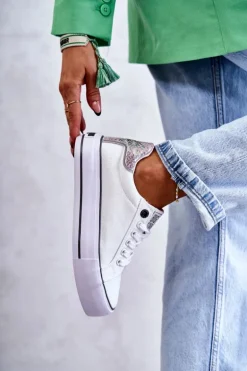 Damskie Materiałowe Trampki Big Star KK274037 Białe