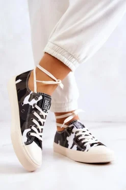 Damskie Materiałowe Trampki Moro BIG STAR JJ274237 Biało-Szare